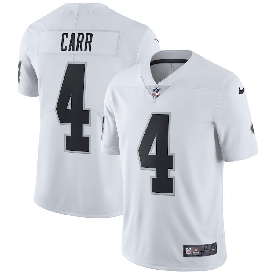 Men Oakland Raiders #4 Derek Carr Nike White Vapor Untouchable Limited Player NFL Jersey